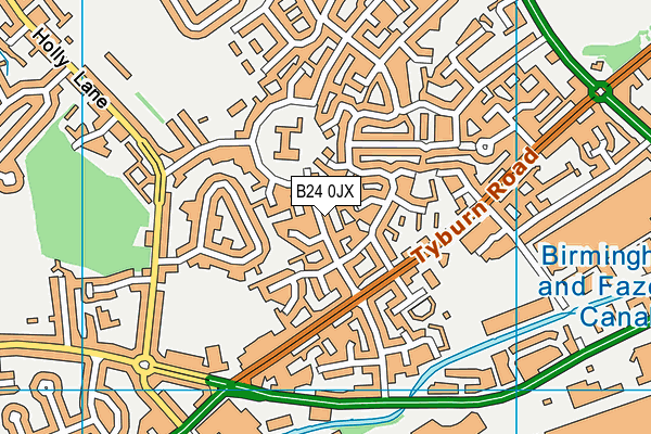 B24 0JX map - OS VectorMap District (Ordnance Survey)