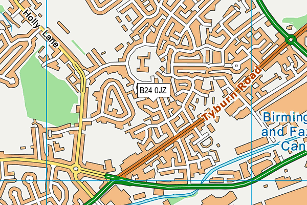 B24 0JZ map - OS VectorMap District (Ordnance Survey)
