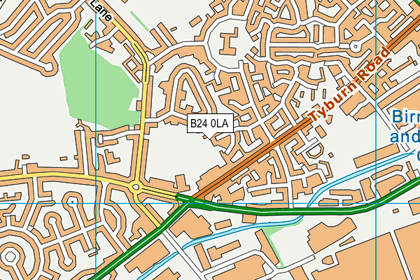 B24 0LA map - OS VectorMap District (Ordnance Survey)