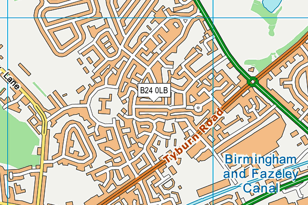 B24 0LB map - OS VectorMap District (Ordnance Survey)