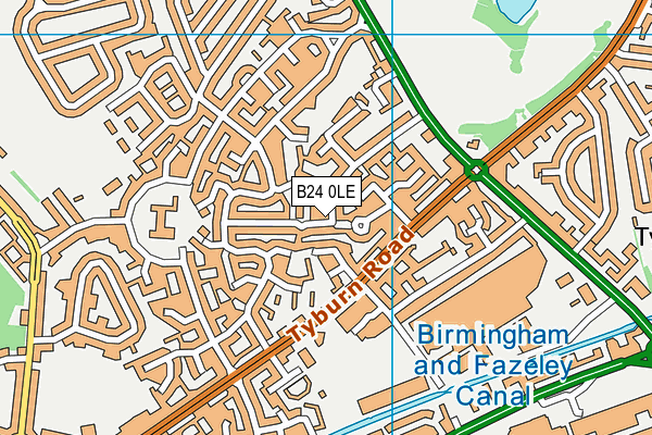 B24 0LE map - OS VectorMap District (Ordnance Survey)