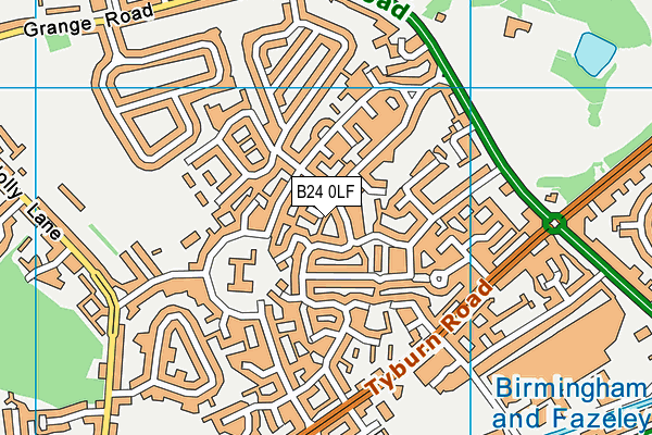 B24 0LF map - OS VectorMap District (Ordnance Survey)