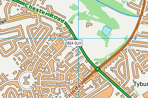 B24 0LH map - OS VectorMap District (Ordnance Survey)