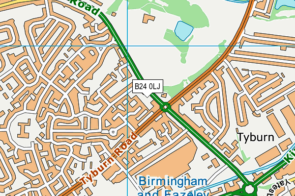 B24 0LJ map - OS VectorMap District (Ordnance Survey)