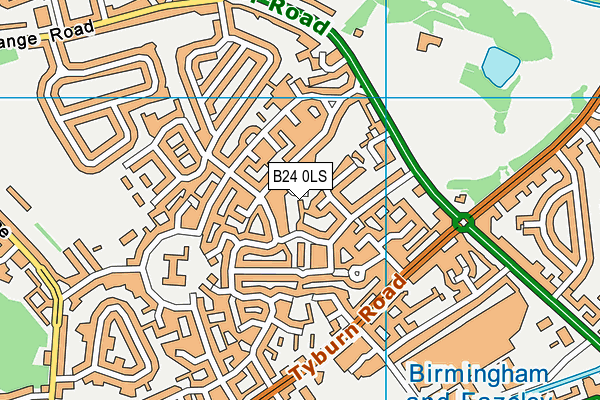 B24 0LS map - OS VectorMap District (Ordnance Survey)