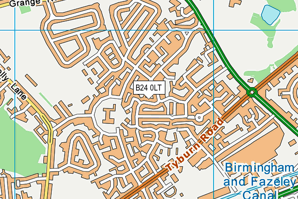 B24 0LT map - OS VectorMap District (Ordnance Survey)