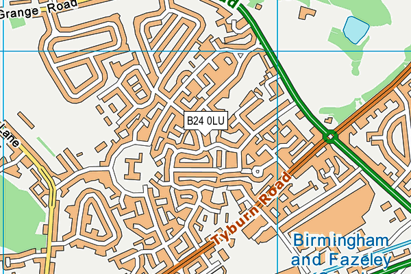B24 0LU map - OS VectorMap District (Ordnance Survey)