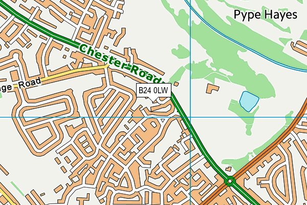 B24 0LW map - OS VectorMap District (Ordnance Survey)