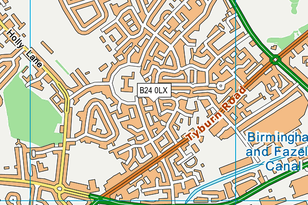 B24 0LX map - OS VectorMap District (Ordnance Survey)