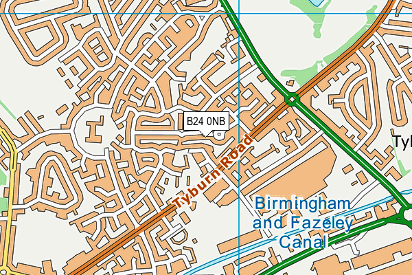 B24 0NB map - OS VectorMap District (Ordnance Survey)