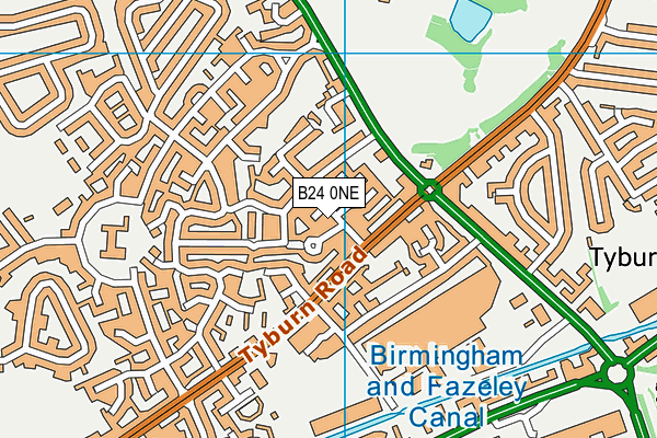 B24 0NE map - OS VectorMap District (Ordnance Survey)