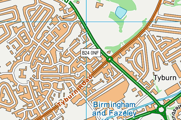 B24 0NF map - OS VectorMap District (Ordnance Survey)