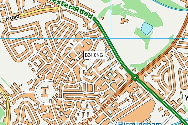 B24 0NG map - OS VectorMap District (Ordnance Survey)