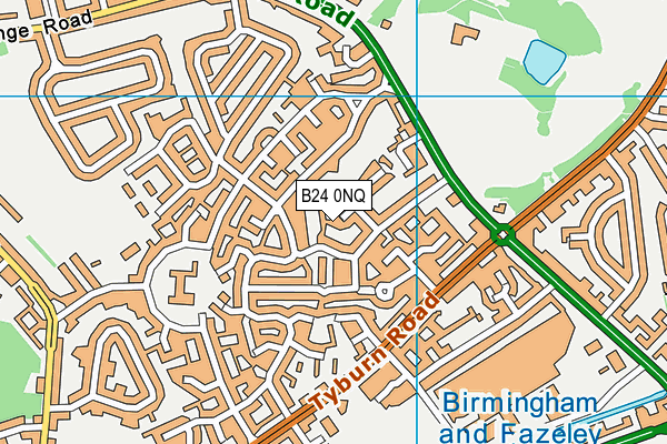 B24 0NQ map - OS VectorMap District (Ordnance Survey)