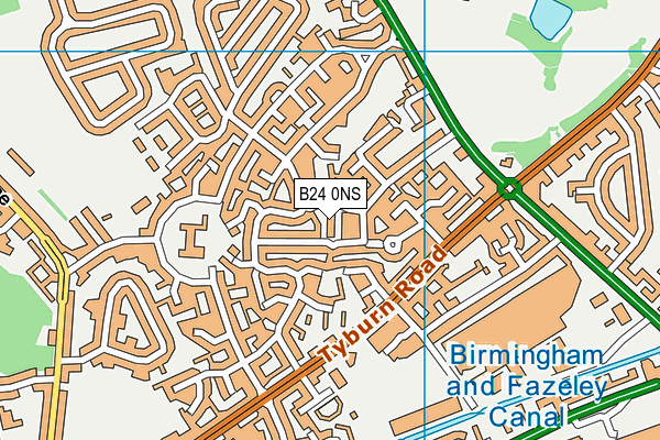 B24 0NS map - OS VectorMap District (Ordnance Survey)