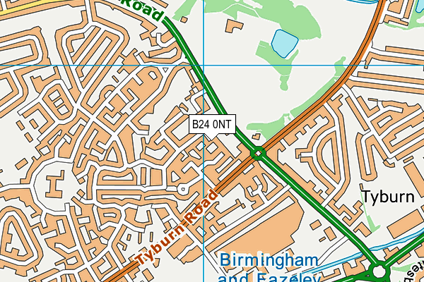 B24 0NT map - OS VectorMap District (Ordnance Survey)