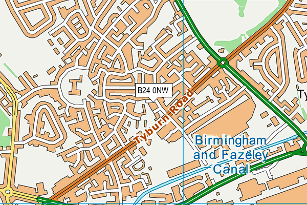 B24 0NW map - OS VectorMap District (Ordnance Survey)