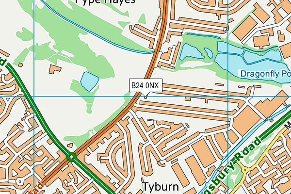 B24 0NX map - OS VectorMap District (Ordnance Survey)