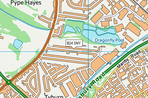 B24 0NY map - OS VectorMap District (Ordnance Survey)