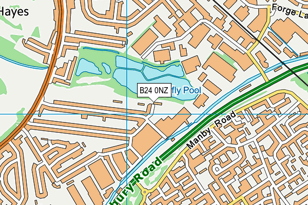 B24 0NZ map - OS VectorMap District (Ordnance Survey)