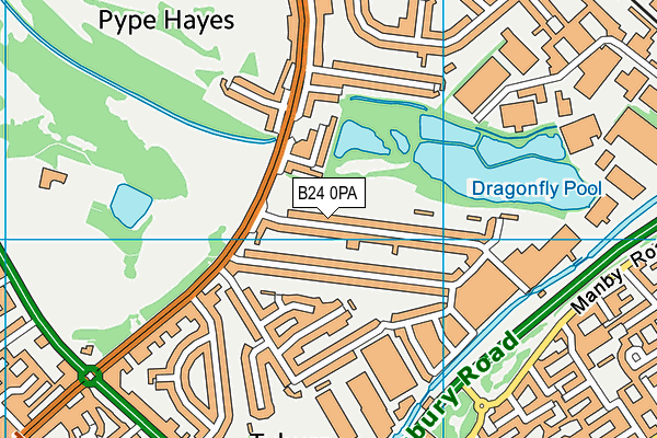 B24 0PA map - OS VectorMap District (Ordnance Survey)