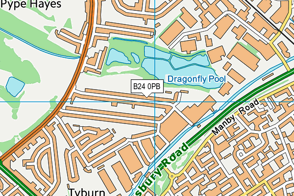 B24 0PB map - OS VectorMap District (Ordnance Survey)