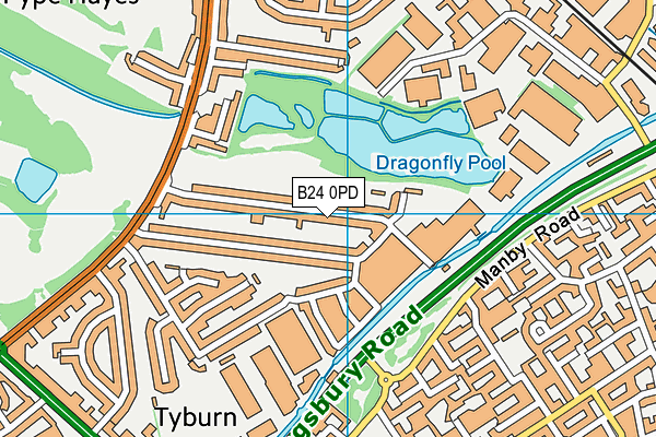 B24 0PD map - OS VectorMap District (Ordnance Survey)