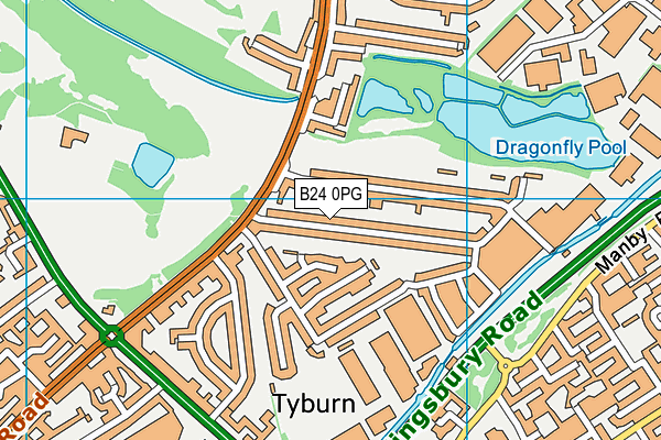 B24 0PG map - OS VectorMap District (Ordnance Survey)