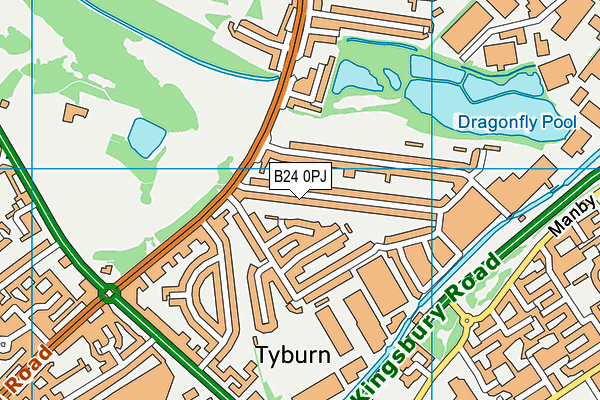 B24 0PJ map - OS VectorMap District (Ordnance Survey)