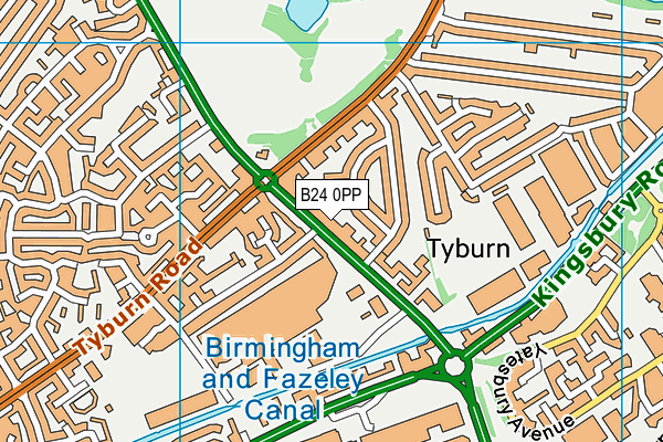 B24 0PP map - OS VectorMap District (Ordnance Survey)