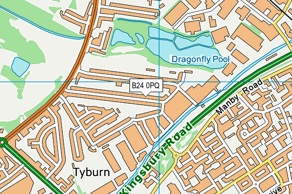 B24 0PQ map - OS VectorMap District (Ordnance Survey)