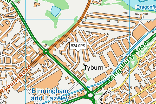 B24 0PS map - OS VectorMap District (Ordnance Survey)