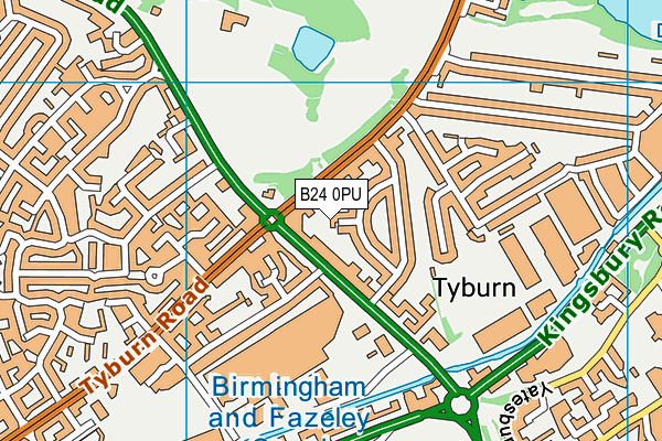 B24 0PU map - OS VectorMap District (Ordnance Survey)