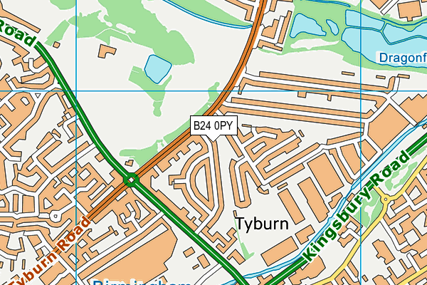 B24 0PY map - OS VectorMap District (Ordnance Survey)