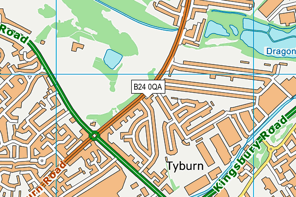 B24 0QA map - OS VectorMap District (Ordnance Survey)