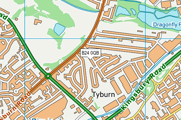 B24 0QB map - OS VectorMap District (Ordnance Survey)