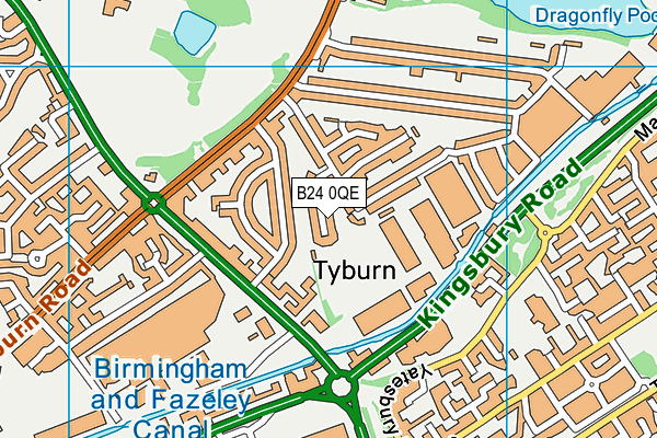 B24 0QE map - OS VectorMap District (Ordnance Survey)