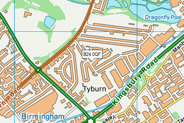 B24 0QF map - OS VectorMap District (Ordnance Survey)