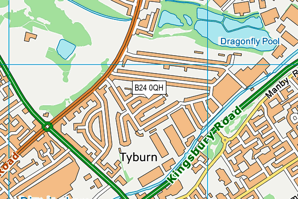 B24 0QH map - OS VectorMap District (Ordnance Survey)