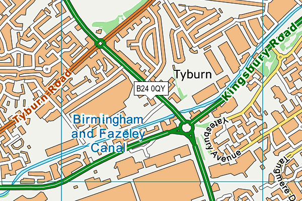 B24 0QY map - OS VectorMap District (Ordnance Survey)