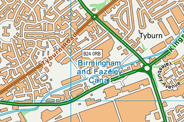 B24 0RB map - OS VectorMap District (Ordnance Survey)