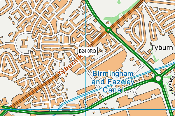 B24 0RQ map - OS VectorMap District (Ordnance Survey)