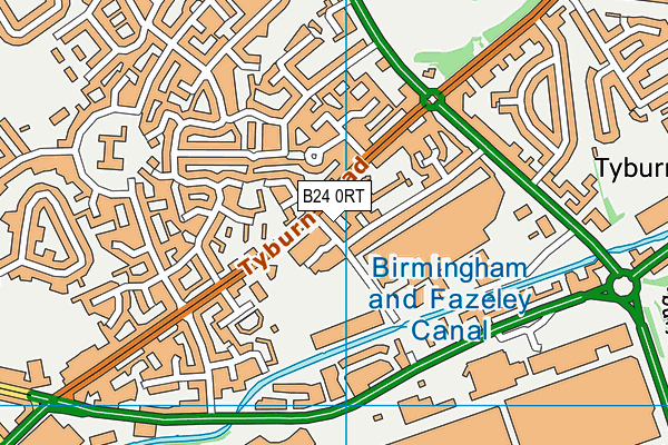 B24 0RT map - OS VectorMap District (Ordnance Survey)