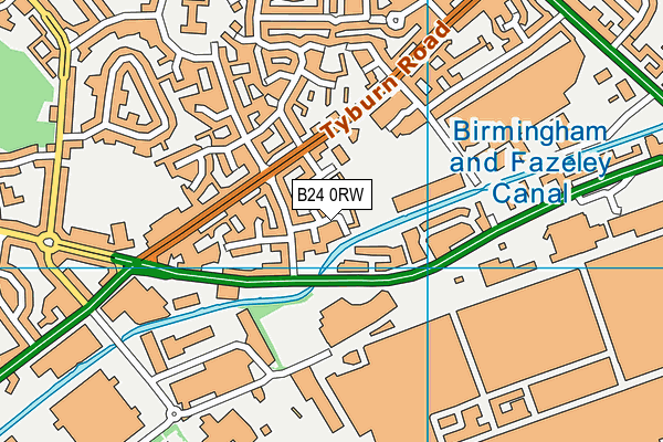 B24 0RW map - OS VectorMap District (Ordnance Survey)