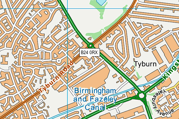 B24 0RX map - OS VectorMap District (Ordnance Survey)