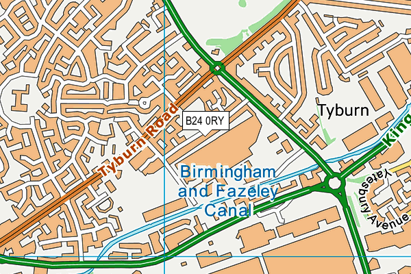 B24 0RY map - OS VectorMap District (Ordnance Survey)