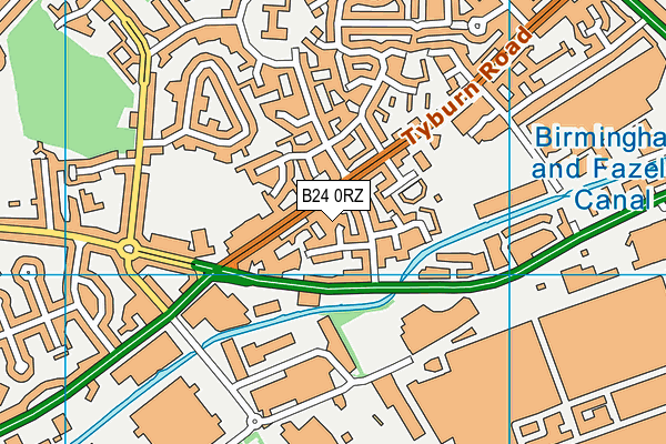 B24 0RZ map - OS VectorMap District (Ordnance Survey)