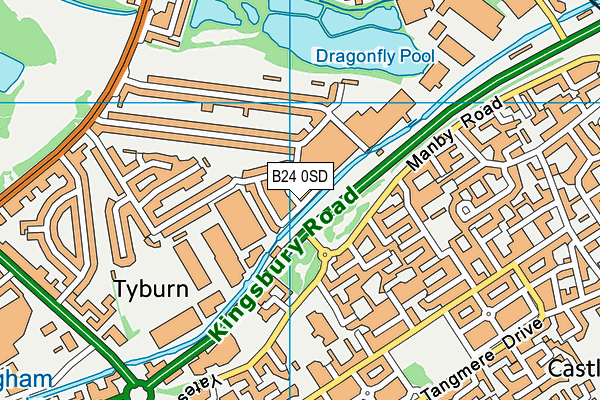 B24 0SD map - OS VectorMap District (Ordnance Survey)