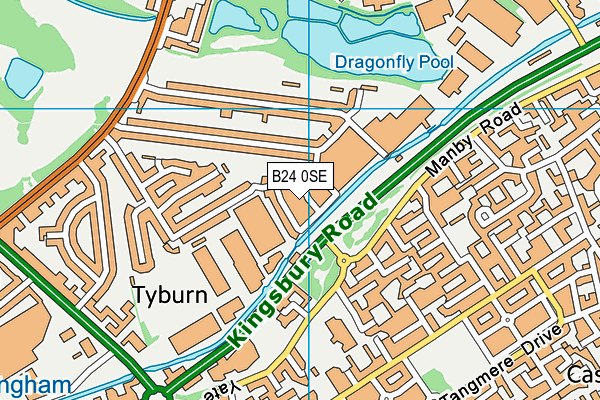 B24 0SE map - OS VectorMap District (Ordnance Survey)