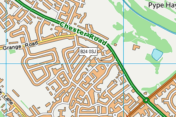 B24 0SJ map - OS VectorMap District (Ordnance Survey)